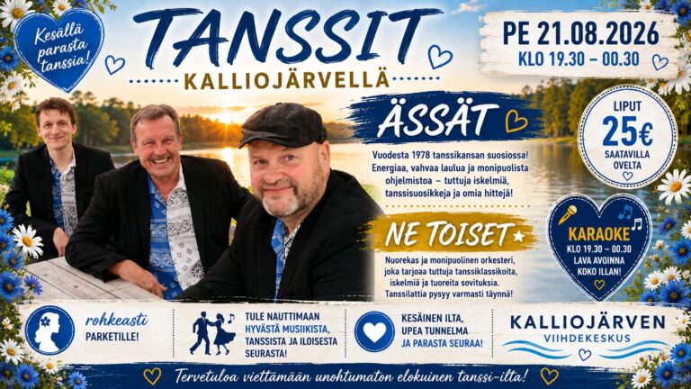 Pe 21.8.2026 – Tanssit ja Karaoke – Ässät sekä Ne Toiset – Kalliojärven Viihdekeskus